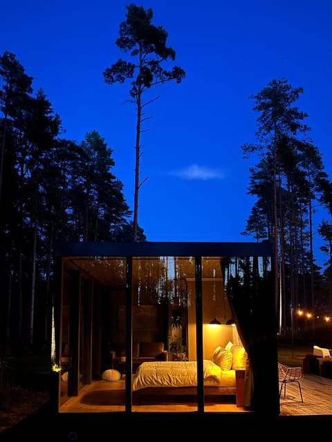 Bed, Night, Natural landscape, Bedroom