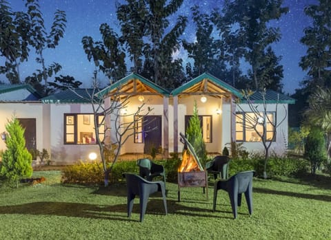 Property building, Night, Garden