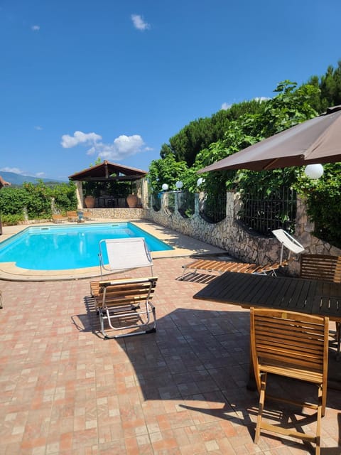 Property building, Living room, Swimming pool