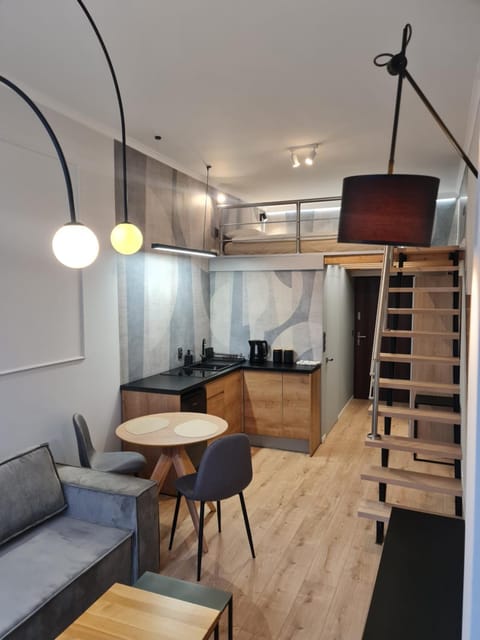 Kitchen or kitchenette, Living room, Seating area