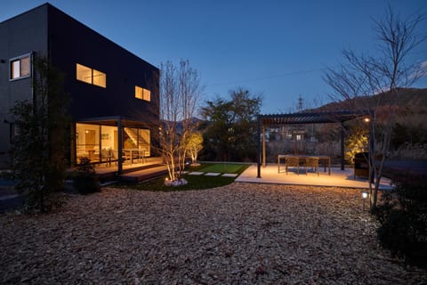 Property building, Night, Garden