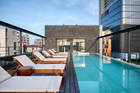 Property building, Day, Seating area, Evening entertainment, Pool view, Swimming pool, sunbed