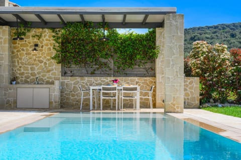 Patio, Spring, Day, Natural landscape, Mountain view, Pool view, Swimming pool