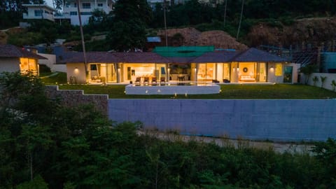 Property building, Night, Natural landscape, Pool view, Swimming pool