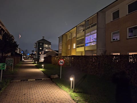 Property building, Night, Neighbourhood, Street view