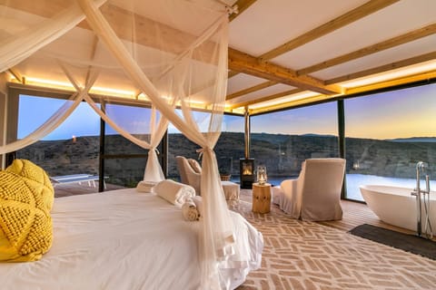 Natural landscape, View (from property/room), Living room, Bedroom, Mountain view, fireplace
