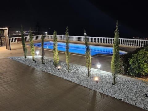Property building, Living room, Swimming pool