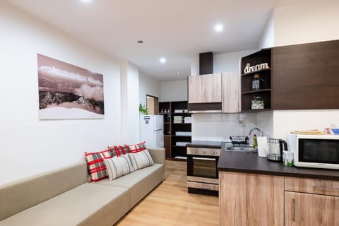 Coffee/tea facilities, Kitchen or kitchenette, Living room, Seating area, Dining area, minibar, pet friendly, stove