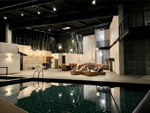 Living room, Pool view, Swimming pool, sunbed