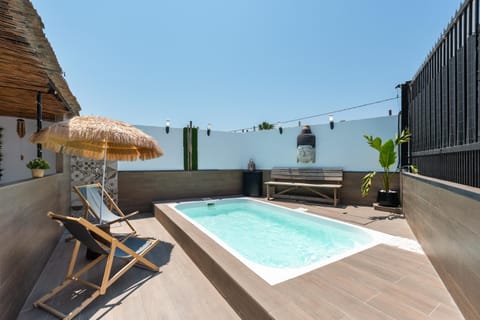 Property building, Living room, Swimming pool
