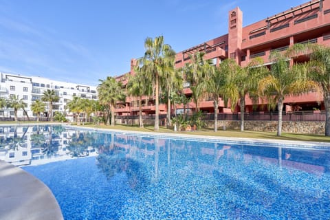 Property building, Living room, Swimming pool