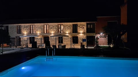 Property building, Night, Pool view