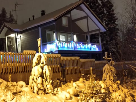 Property building, Night, Winter