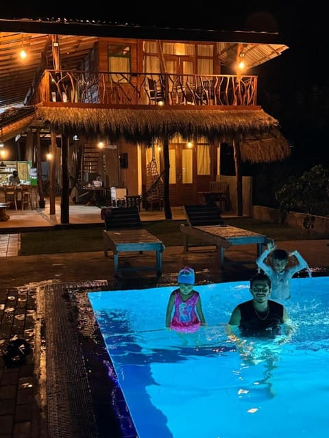 Night, People, Natural landscape, Pool view, Swimming pool, group of guests