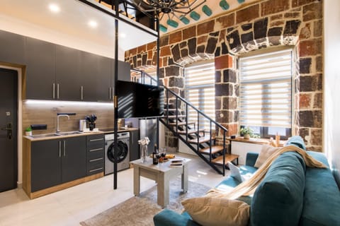 Kitchen or kitchenette, Living room, Seating area