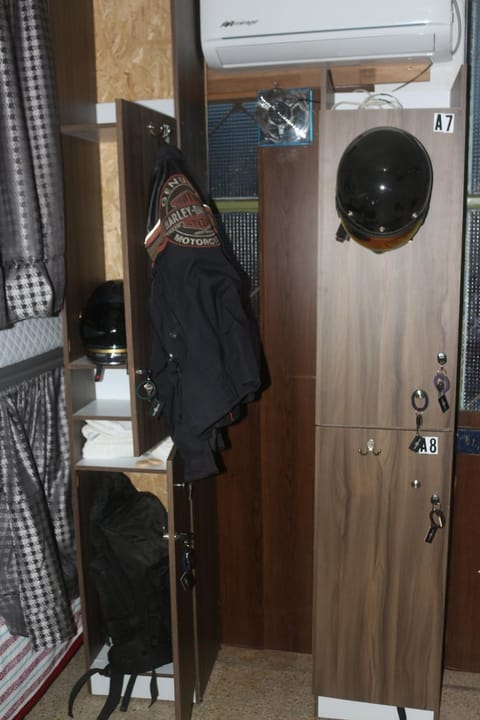 bunk bed, wardrobe, air conditioner