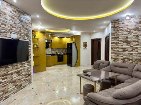 Living room, kitchen