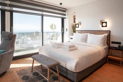 Bed, Natural landscape, Bedroom, Sea view