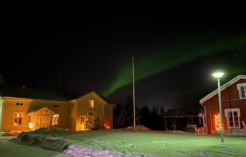 Property building, Night, Winter