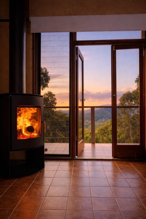 Natural landscape, View (from property/room), fireplace