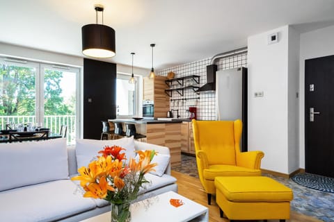 Kitchen or kitchenette, Living room, Seating area