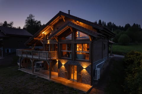 Property building, Night, Bird's eye view, Garden, Garden view