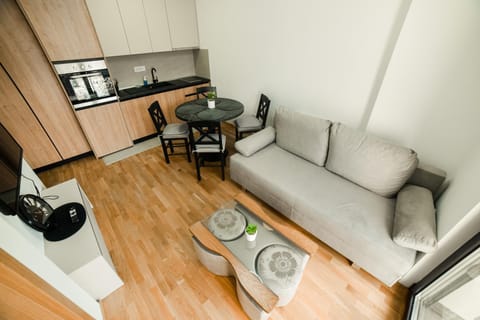 Kitchen or kitchenette, Living room, Seating area