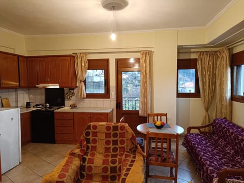 Kitchen or kitchenette, Seating area, stove