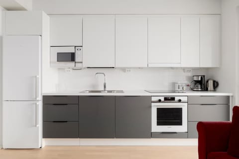 Kitchen or kitchenette, dishwasher, minibar, stove