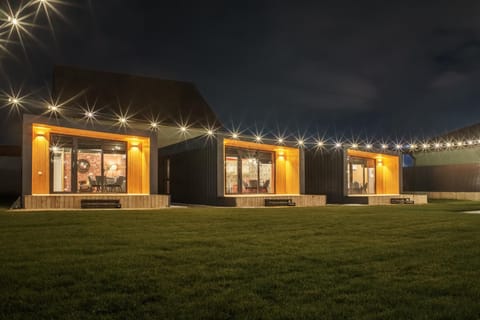Property building, Night, Garden, Garden view
