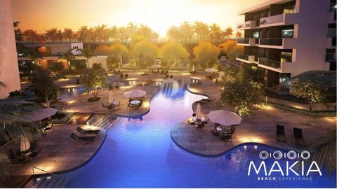 Pool view, Swimming pool, Sunset