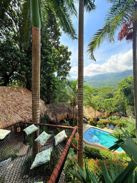 Day, Natural landscape, Garden, Garden view, Mountain view, Pool view, Swimming pool