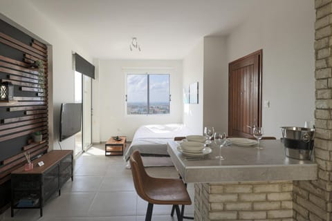 Bed, TV and multimedia, Living room, Photo of the whole room, Seating area, Dining area