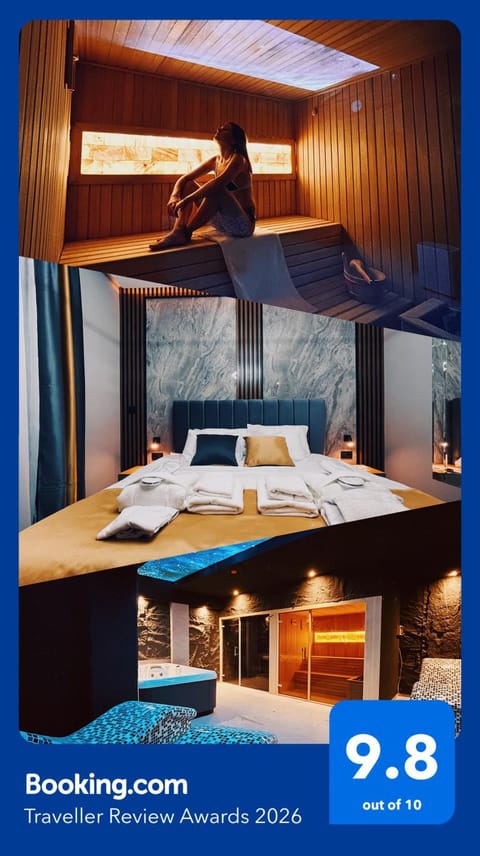 Bed, Sauna, Spa and wellness centre/facilities, Bedroom