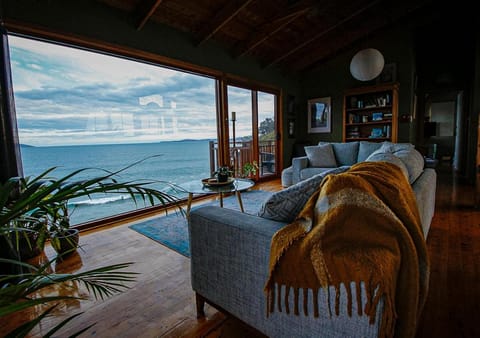 Natural landscape, Library, Living room, Seating area, Sea view