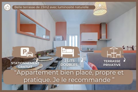 “Le Terracotta” Terrasse -Centre ville- Cosy Apartment in Bourgogne-Franche-Comté