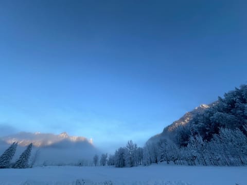 Natural landscape, Winter, Mountain view