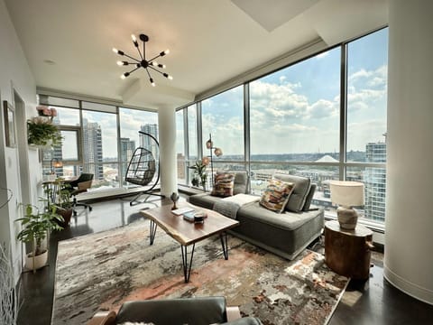 Living room, Seating area, City view