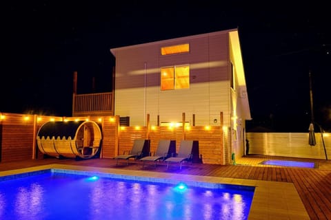 Property building, Night, Pool view