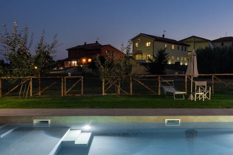Night, Pool view, Swimming pool
