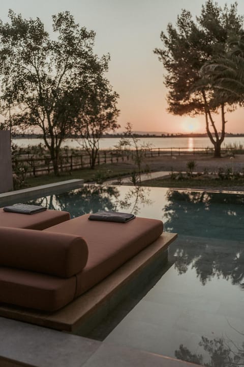 Swimming pool, Sunrise, Sunset