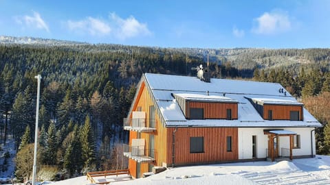 Property building, Facade/entrance, Natural landscape, Winter, Mountain view