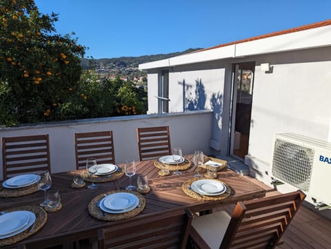 Patio, Day, View (from property/room), Balcony/Terrace, Balcony/Terrace, Living room, Seating area, Dining area, air conditioner