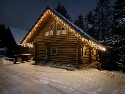 Property building, Night, Winter