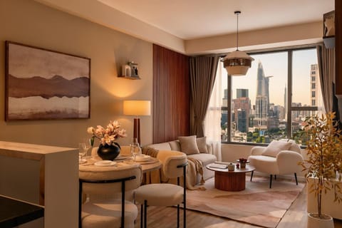 Living room, Seating area, City view