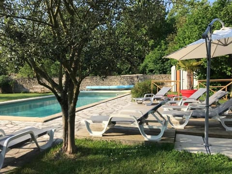 Natural landscape, Garden, Garden view, Swimming pool, sunbed