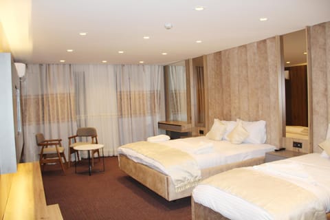 Bed, hair dresser, safe, air conditioner