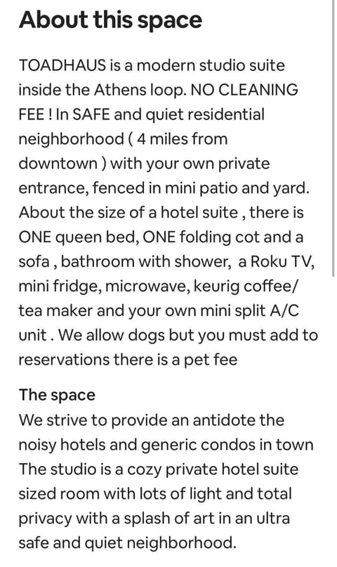 Toadhaus Studio in quiet residential neighborhood ATHENS Bed and Breakfast in Athens