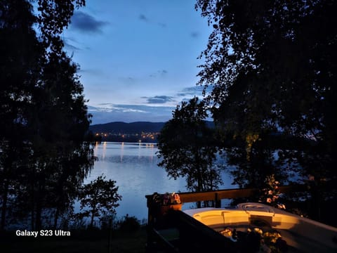 Night, Natural landscape, Lake view, Mountain view