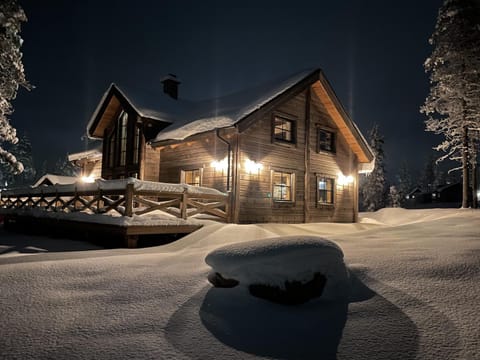Property building, Night, Winter